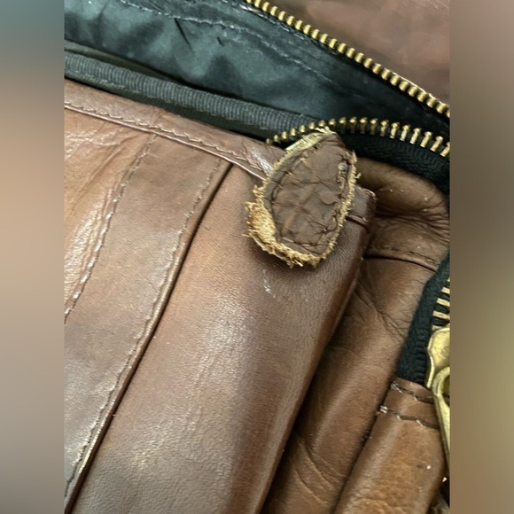 Frye Brown Leather Briefcase Laptop Messenger Bag Distressed - Picture 5 of 15